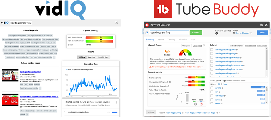 VidIQ vs TubeBuddy Keyword research Tool