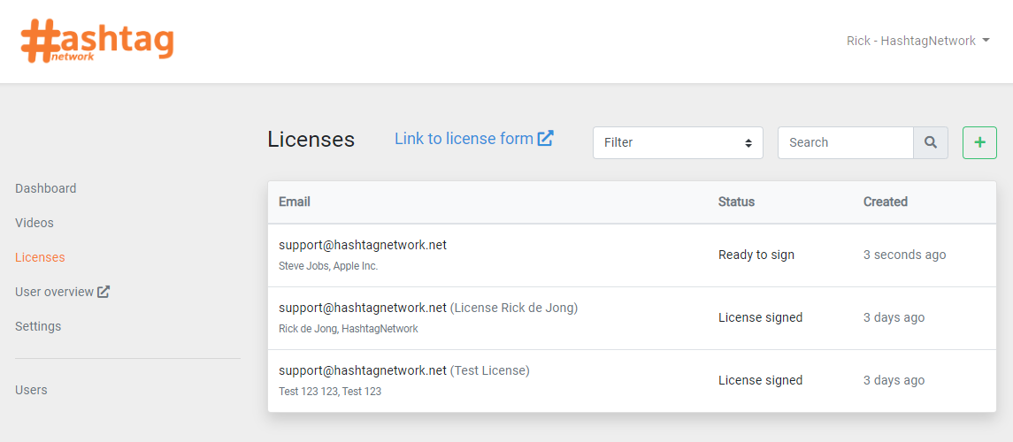 HashtagLicensing License Overview