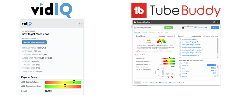 VidIQ vs TubeBuddy Video information